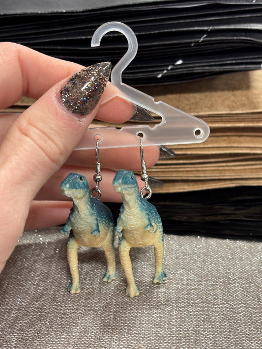 Blue Dinosaur Earrings