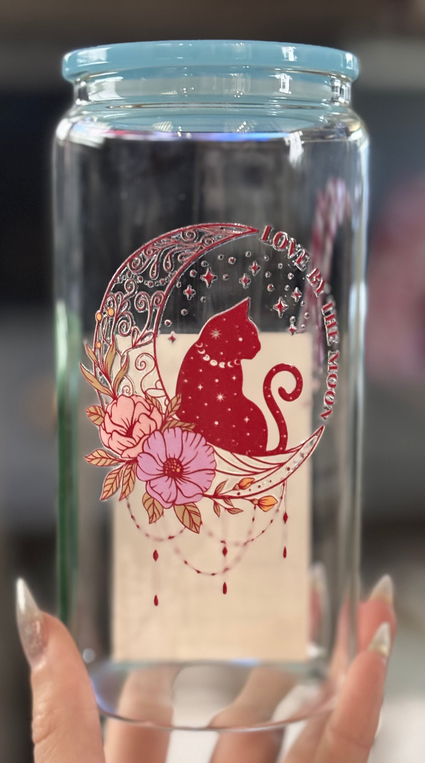 Love By The Moon Glass Cup