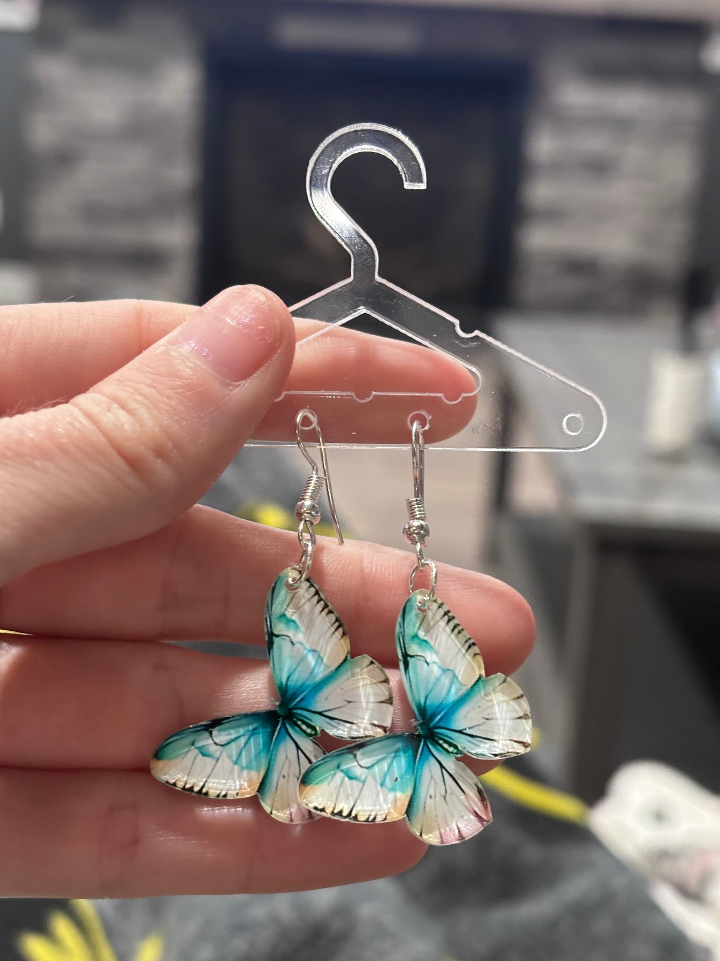 Green Butterfly Earrings