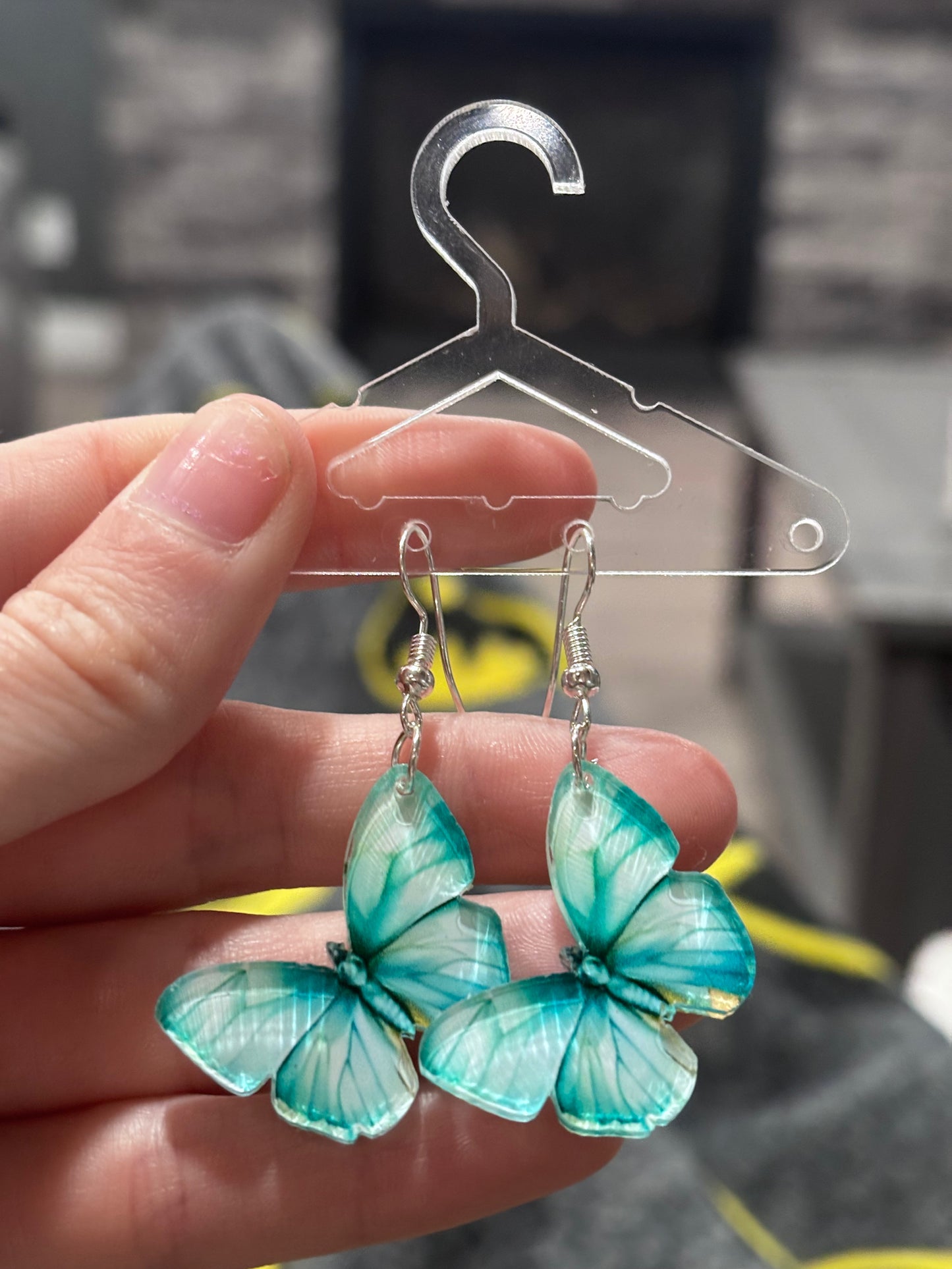 Green Butterfly Earrings