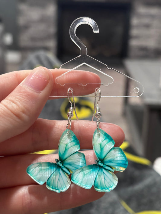 Green Butterfly Earrings