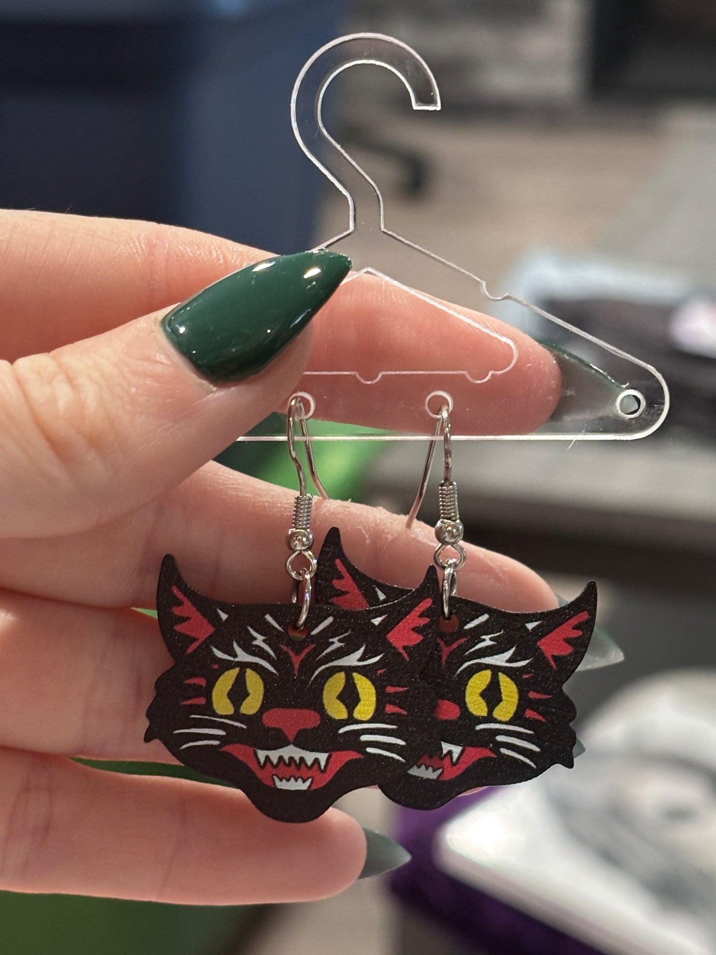 Halloween Black Cat Earrings